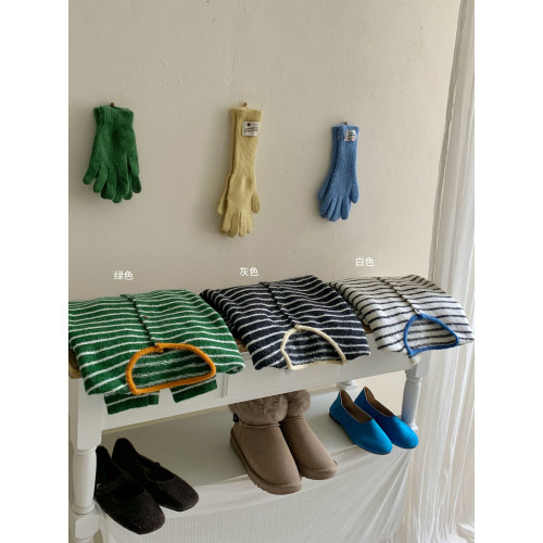 超韓復古綠咖撞色條紋長袖針織衫外套女秋冬簡約圓領毛衣開衫上衣 超韓復古綠咖撞色條紋長袖針織衫外套女秋冬簡約圓領毛衣開衫上衣