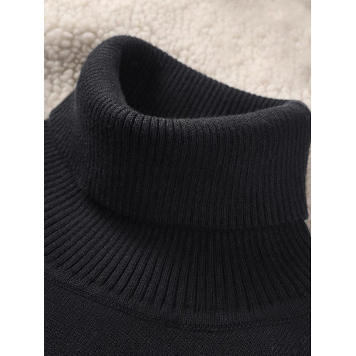 韓國純棉秋冬季可翻高領毛衣男士內搭長袖韓版修身純色打底針織衫