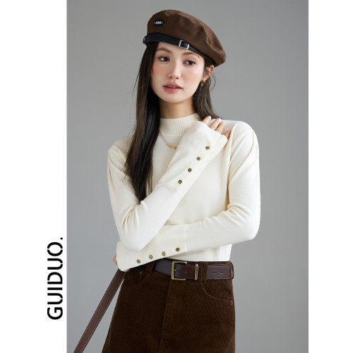 半高領打底衫女秋冬2025新款洋氣內搭毛衣女冬季獨特別致針織上衣