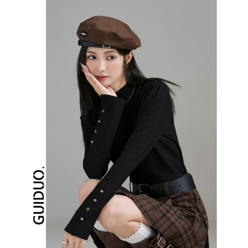 半高領打底衫女秋冬2025新款洋氣內搭毛衣女冬季獨特別致針織上衣