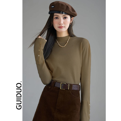 半高領打底衫女秋冬2025新款洋氣內搭毛衣女冬季獨特別致針織上衣