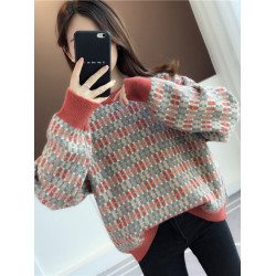 冬季高級感超好看格子女士毛衣女款2025新款秋冬慵懶風針織打底衫