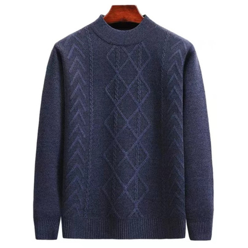 秋冬季爸爸裝圓領毛衣加絨加厚打底衫中老年人爺爺針織保暖上衣 秋冬季爸爸裝圓領毛衣加絨加厚打底衫中老年人爺爺針織保暖上衣