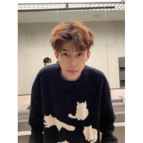 cleanfit黑色貓咪毛衣男春秋美式潮牌馬海毛針織衫高級感慵懶外套 cleanfit黑色貓咪毛衣男春秋美式潮牌馬海毛針織衫高級感慵懶外套