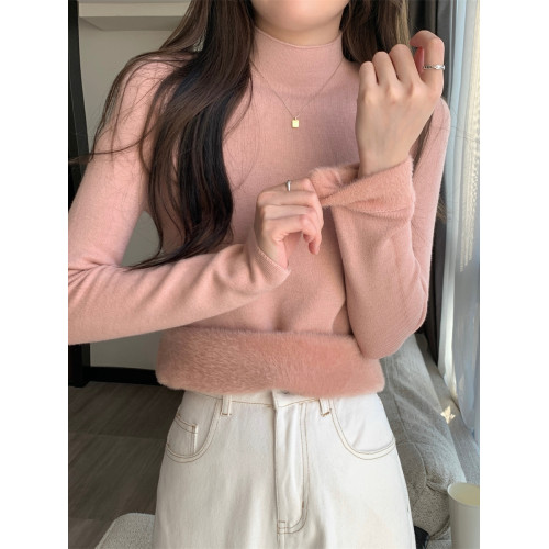 溫柔燕麥色長袖半高領加絨加厚修身毛衣打底衫女春秋冬季保暖內搭 溫柔燕麥色長袖半高領加絨加厚修身毛衣打底衫女春秋冬季保暖內搭