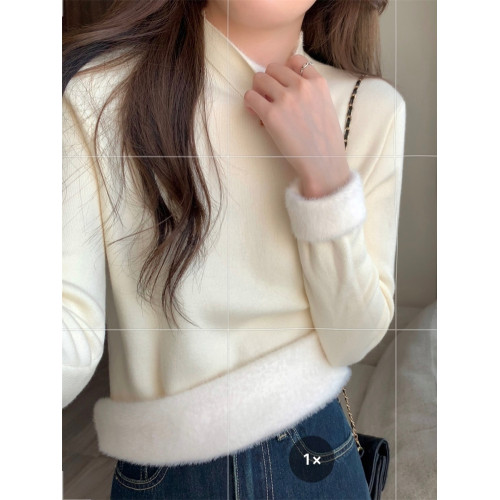 溫柔燕麥色長袖半高領加絨加厚修身毛衣打底衫女春秋冬季保暖內搭 溫柔燕麥色長袖半高領加絨加厚修身毛衣打底衫女春秋冬季保暖內搭