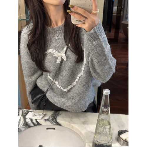 慵懶風軟糯套頭愛心毛衣女秋冬季新款寬松圓領針織衫百搭打底上衣 慵懶風軟糯套頭愛心毛衣女秋冬季新款寬松圓領針織衫百搭打底上衣