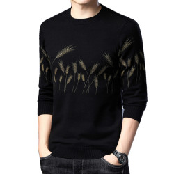 啄木鳥針織衫男秋冬新款打底衫中年男士時尚潮流毛衣圓領套頭毛衣