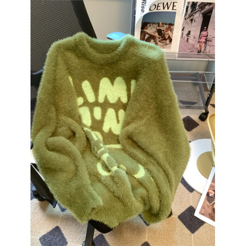 兔子毛衣女秋冬2025新款水貂絨加厚寬松慵懶風外穿學生高級感上衣 兔子毛衣女秋冬2025新款水貂絨加厚寬松慵懶風外穿學生高級感上衣