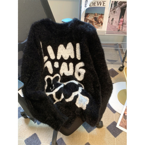 兔子毛衣女秋冬2025新款水貂絨加厚寬松慵懶風外穿學生高級感上衣 兔子毛衣女秋冬2025新款水貂絨加厚寬松慵懶風外穿學生高級感上衣