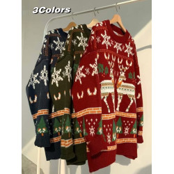 聖誕ins喜慶情侶裝毛衣男女秋冬季韓版休閒慵懶風新年針織衫外套