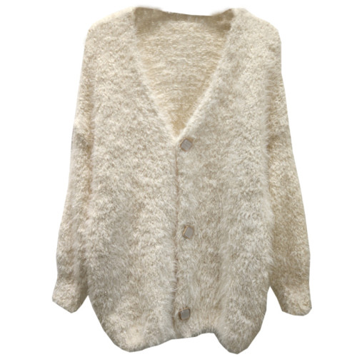 女士毛茸茸毛衣外套女秋款女裝2025年新款針織開衫秋冬慵懶外搭潮 女士毛茸茸毛衣外套女秋款女裝2025年新款針織開衫秋冬慵懶外搭潮