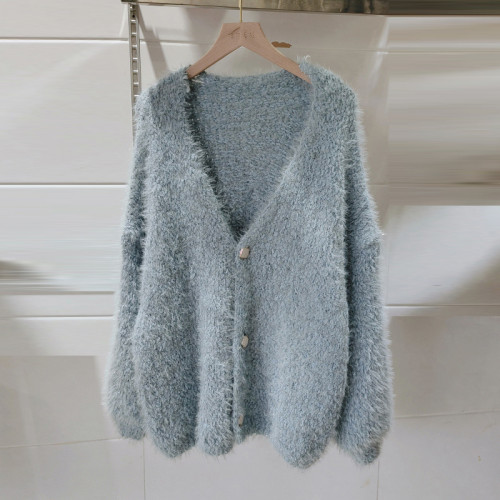 女士毛茸茸毛衣外套女秋款女裝2025年新款針織開衫秋冬慵懶外搭潮 女士毛茸茸毛衣外套女秋款女裝2025年新款針織開衫秋冬慵懶外搭潮