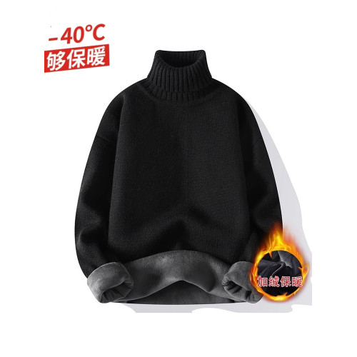 零下40度防寒高領毛衣男女秋冬季加絨加厚保暖線衣內搭打底針織衫