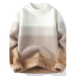 毛衣男秋冬款水貂絨加厚青少年潮牌線衣針織打底衫高中學生保暖衣