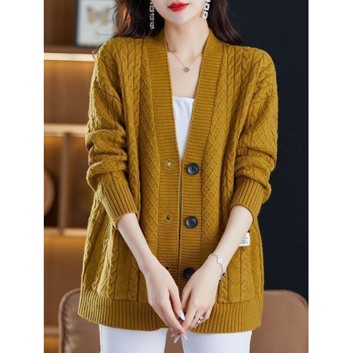 毛衣外套春秋新款羊毛衫女士洋氣口袋加肥大碼冬遮肚顯瘦針織開衫 毛衣外套春秋新款羊毛衫女士洋氣口袋加肥大碼冬遮肚顯瘦針織開衫