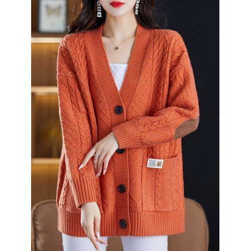 毛衣外套春秋新款羊毛衫女士洋氣口袋加肥大碼冬遮肚顯瘦針織開衫 毛衣外套春秋新款羊毛衫女士洋氣口袋加肥大碼冬遮肚顯瘦針織開衫