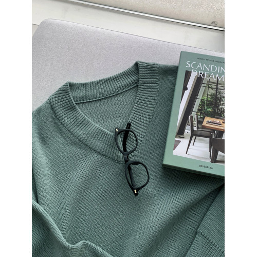 碧捨秋冬新款韓版潮流寬松INS多巴胺色毛衣V領設計感百搭針織衫男