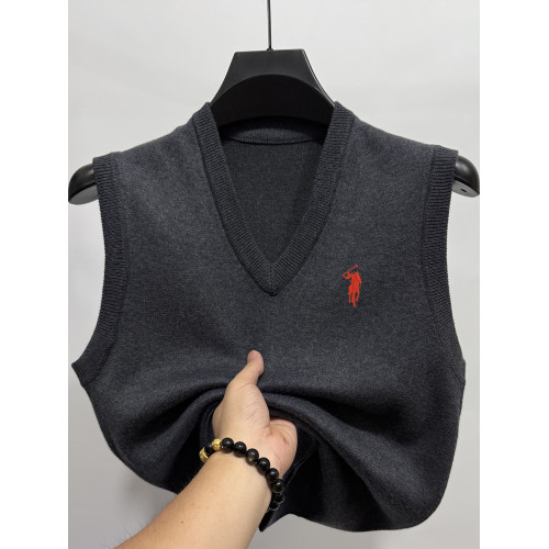 羊毛衫男加絨背心柏拉圖保羅秋冬馬甲中年V領無袖加厚羊絨針織衫