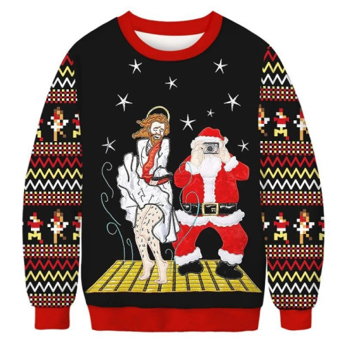 Men Women Ugly Christmas Sweater Funny Humping Reindeer Clim