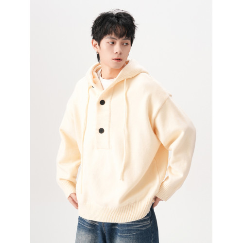 美式安可拉紅半開衫連帽毛衣男秋季潮牌慵懶風針織衫寬松情侶外套 美式安可拉紅半開衫連帽毛衣男秋季潮牌慵懶風針織衫寬松情侶外套