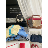 miu系撞色條紋圓領羊毛針織開衫女秋冬韓系慵懶寬松毛衣拉鍊外套