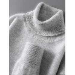 100%純羊毛衫男士可翻高領毛衣大碼套頭羊絨衫寬松針織時尚打底衫