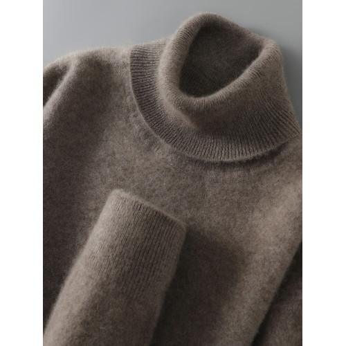 100%純羊毛衫男士可翻高領毛衣大碼套頭羊絨衫寬松針織時尚打底衫 100%純羊毛衫男士可翻高領毛衣大碼套頭羊絨衫寬松針織時尚打底衫