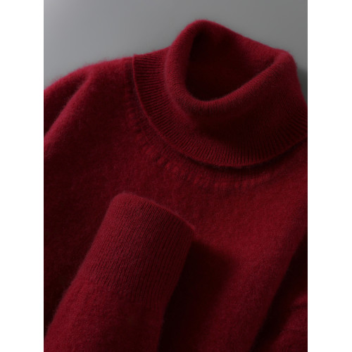 100%純羊毛衫男士可翻高領毛衣大碼套頭羊絨衫寬松針織時尚打底衫 100%純羊毛衫男士可翻高領毛衣大碼套頭羊絨衫寬松針織時尚打底衫