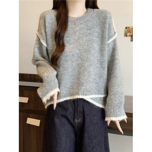 2025秋冬新款寬松慵懶毛衣上衣大碼女裝胖mm獨特超好看長袖針織衫 2025秋冬新款寬松慵懶毛衣上衣大碼女裝胖mm獨特超好看長袖針織衫