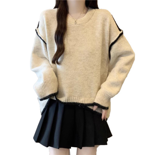 2025秋冬新款寬松慵懶毛衣上衣大碼女裝胖mm獨特超好看長袖針織衫 2025秋冬新款寬松慵懶毛衣上衣大碼女裝胖mm獨特超好看長袖針織衫