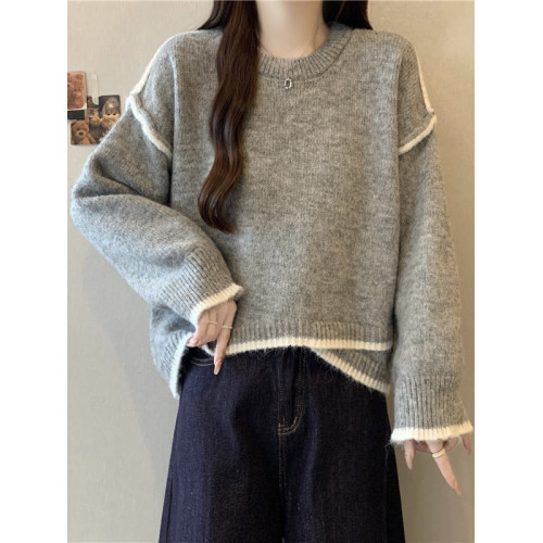 2025秋冬新款寬松慵懶毛衣上衣大碼女裝胖mm獨特超好看長袖針織衫 2025秋冬新款寬松慵懶毛衣上衣大碼女裝胖mm獨特超好看長袖針織衫