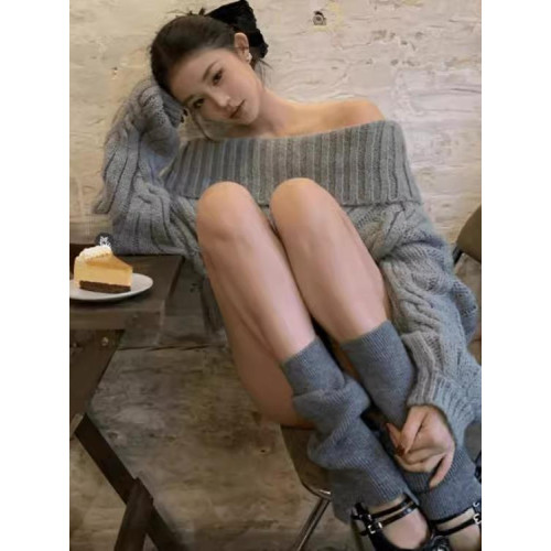 一字肩套頭毛衣女秋季慵懶風氣質小個子寬松休閒顯瘦百搭長袖上衣 一字肩套頭毛衣女秋季慵懶風氣質小個子寬松休閒顯瘦百搭長袖上衣