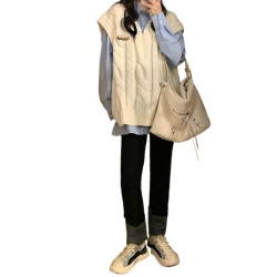 大碼韓版學院風V領坎肩馬甲毛衣女春秋胖MM顯瘦寬松減齡洋氣上衣