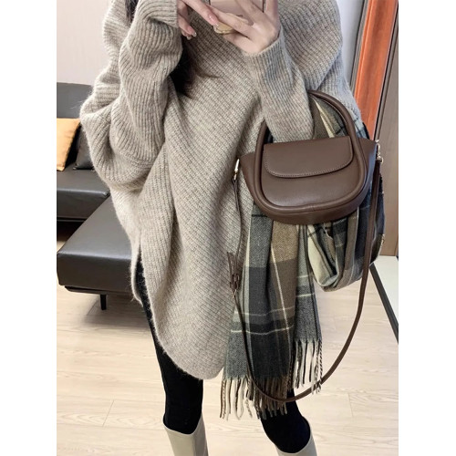 慵懶風高領毛衣女秋冬季2025新款爆款不規則針織衫上衣設計感小衆 慵懶風高領毛衣女秋冬季2025新款爆款不規則針織衫上衣設計感小衆