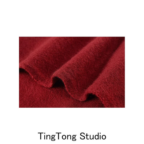 聖誕款紅色不規則毛衣兩件套女2024秋冬新款氛圍感一字肩針織上衣