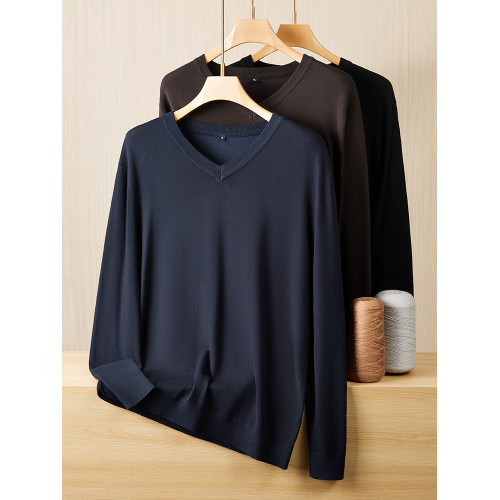 純色V領針織衫男秋冬季大碼毛衣胖子加肥加大打底衫寬松休閒內搭 純色V領針織衫男秋冬季大碼毛衣胖子加肥加大打底衫寬松休閒內搭