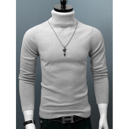 高領羊絨毛衣男士寬松秋冬裝厚款保暖純色韓版打底針織衫線衣潮流 高領羊絨毛衣男士寬松秋冬裝厚款保暖純色韓版打底針織衫線衣潮流