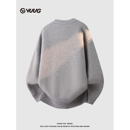 VUUG假兩件復古開衫毛衣男春秋冬季新款潮牌寬松慵懶風針織衫外套 VUUG假兩件復古開衫毛衣男春秋冬季新款潮牌寬松慵懶風針織衫外套