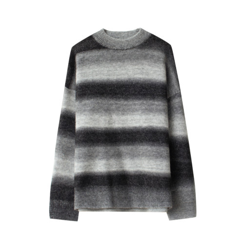 ZPZ秋冬季上衣羊毛衫韓系寬松圓領針織衫 男潮流撞色條紋套頭毛衣 ZPZ秋冬季上衣羊毛衫韓系寬松圓領針織衫 男潮流撞色條紋套頭毛衣