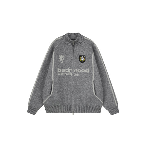 WHXS球服風高領開衫毛衣國潮牌寬松復古秋冬季針織衫拉鍊外套男 WHXS球服風高領開衫毛衣國潮牌寬松復古秋冬季針織衫拉鍊外套男