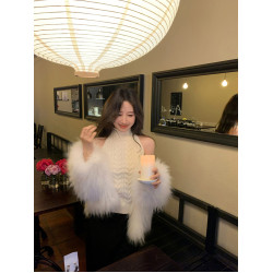 麻花高領針織背心女ins辣妹高級感小衆時尚顯瘦內搭無袖挖肩上衣