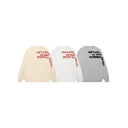 美式潮牌仿貂刷毛軟糯秋冬毛衣男復古創意提花字母寬松情侶針織衫