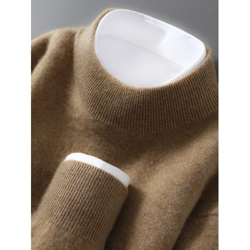 100%純羊毛衫男士秋冬半高領針織新款羊絨衫套頭青年寬松毛衣打底 100%純羊毛衫男士秋冬半高領針織新款羊絨衫套頭青年寬松毛衣打底