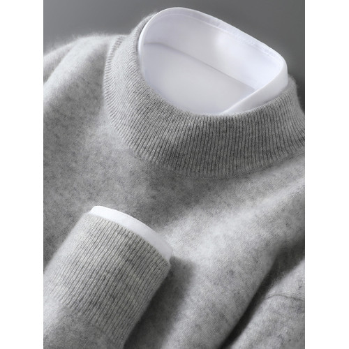 100%純羊毛衫男士秋冬半高領針織新款羊絨衫套頭青年寬松毛衣打底 100%純羊毛衫男士秋冬半高領針織新款羊絨衫套頭青年寬松毛衣打底