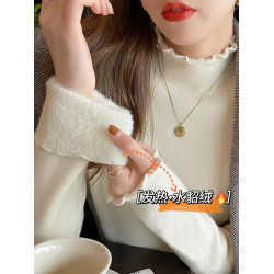 高級感超好看毛衣女冬季加厚2025新款內搭加絨打底衫秋冬高領上衣
