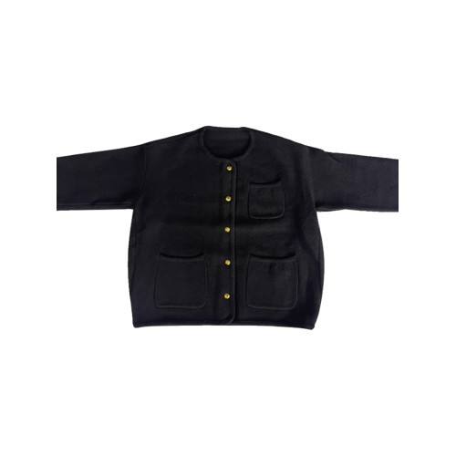 雙面尼針織開衫女2025秋季新款法式輕奢小香風小個子短款毛衣外套