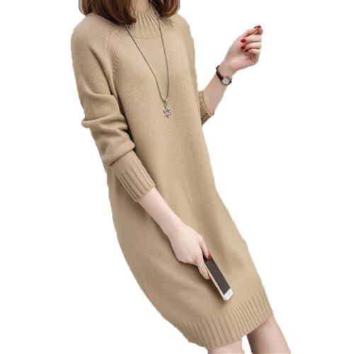 毛衣女套頭中長款半高領2025秋冬加絨加厚寬松百搭女士針織打底衫 毛衣女套頭中長款半高領2025秋冬加絨加厚寬松百搭女士針織打底衫