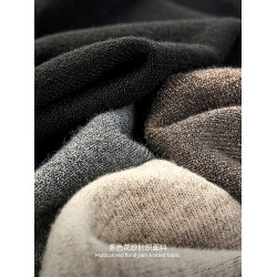 美式復古老錢毛織短袖T恤男2025秋季潮牌寬松保暖針織衫圓領毛衣