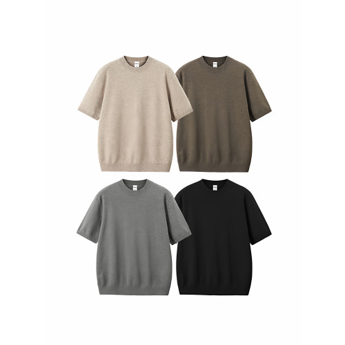 美式復古老錢毛織短袖T恤男2025秋季潮牌寬松保暖針織衫圓領毛衣 美式復古老錢毛織短袖T恤男2025秋季潮牌寬松保暖針織衫圓領毛衣